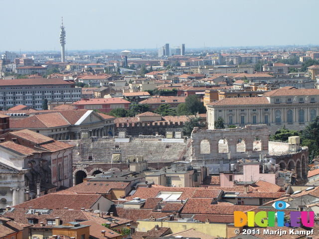 SX19156 View of Arena from Lamberti Tower, Verona, Italy